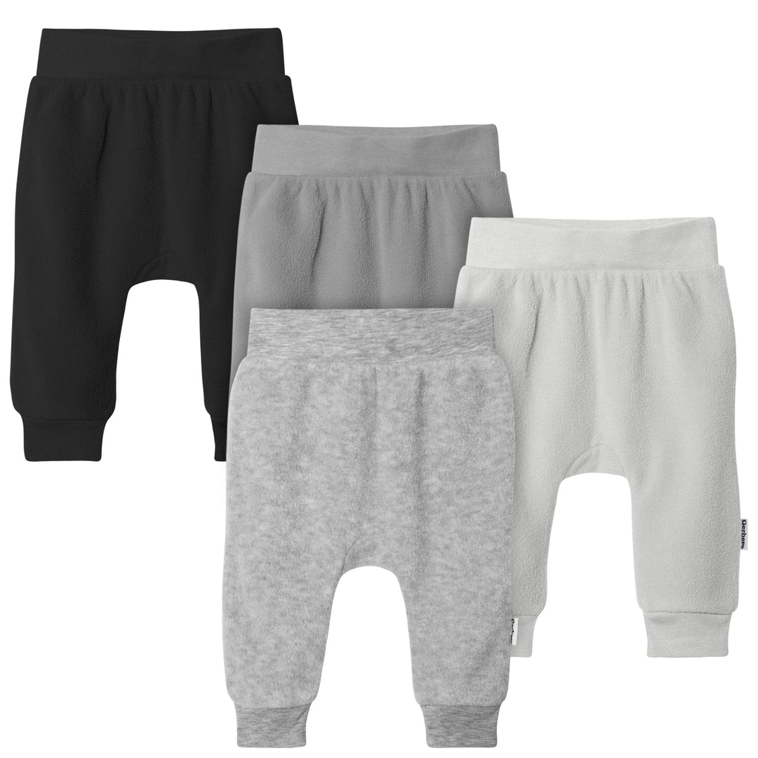4-Pack Baby Neutral Grey Fleece Pants