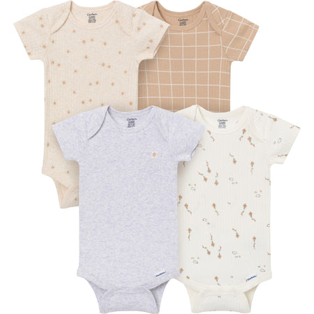 4-Pack Baby Neutral Sunny Day Kites Short Sleeve Bodysuits