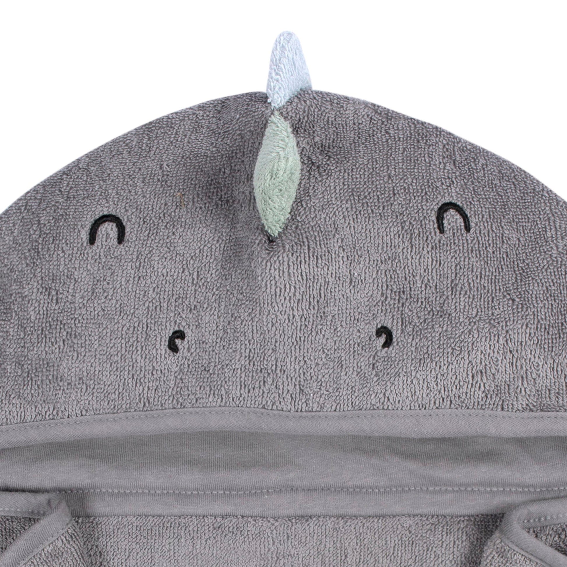 4-Piece Baby Boys Charcoal Dino Towel & Washcloths