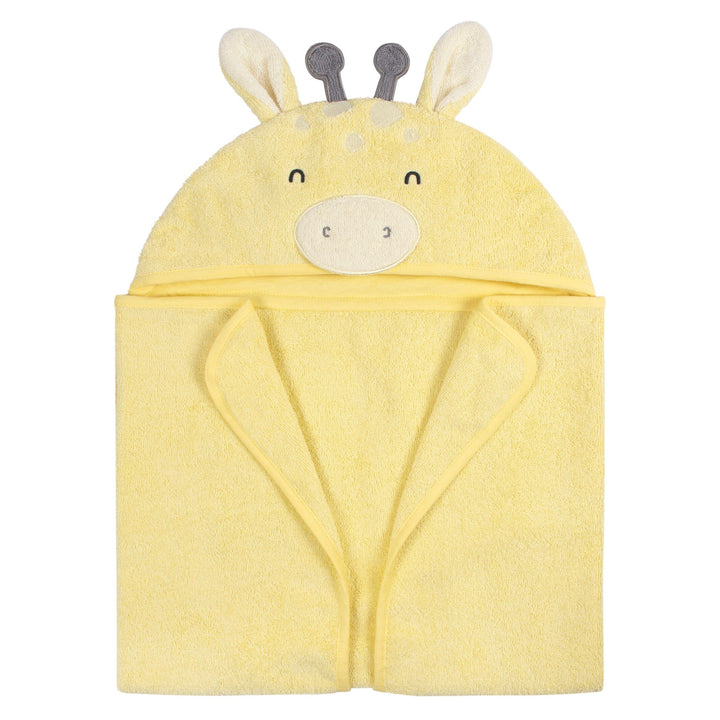 4-Piece Baby Neutral Yellow Giraffe Towel & Washcloths