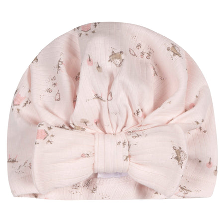 4-Piece Baby Girls Garden Cap and Mitten Set