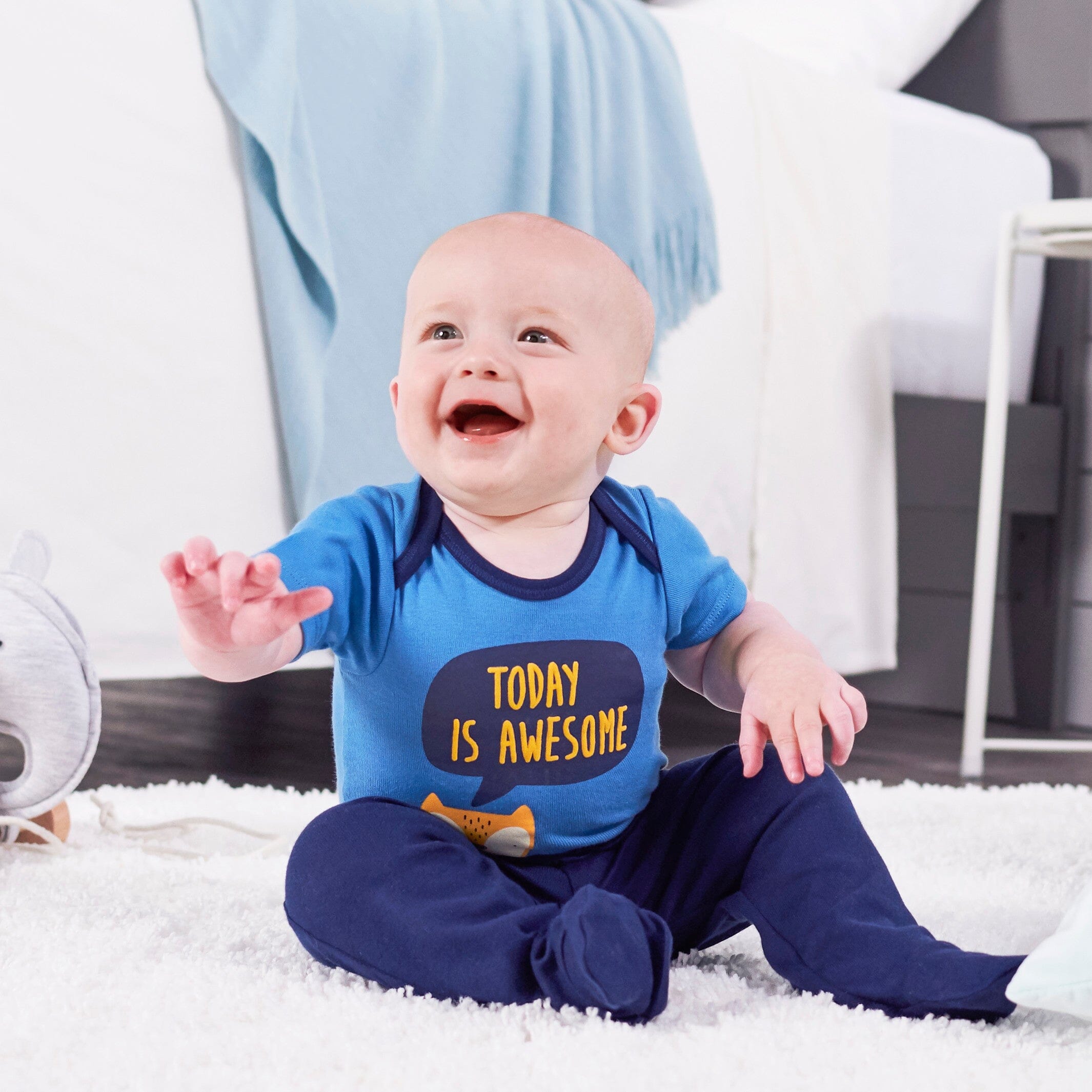 4-Piece Baby Boys Fox Sleep 'N Play, Onesie®, Pant, Cap Set