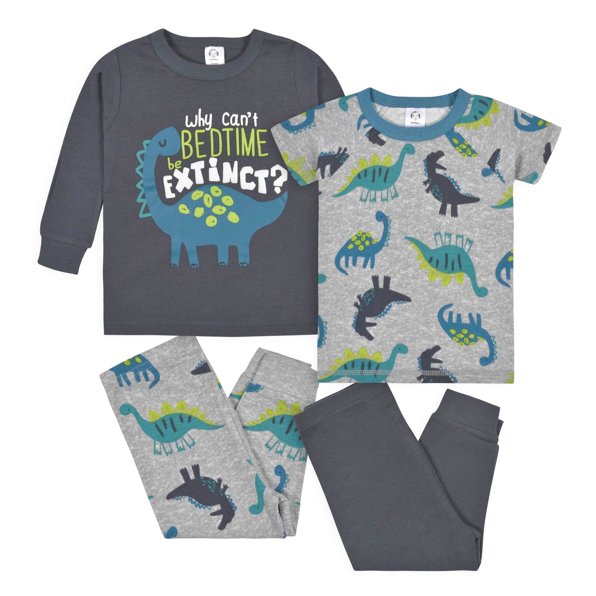 4-Piece Infant & Toddler Boys Big Dino Snug Fit Cotton Pajamas