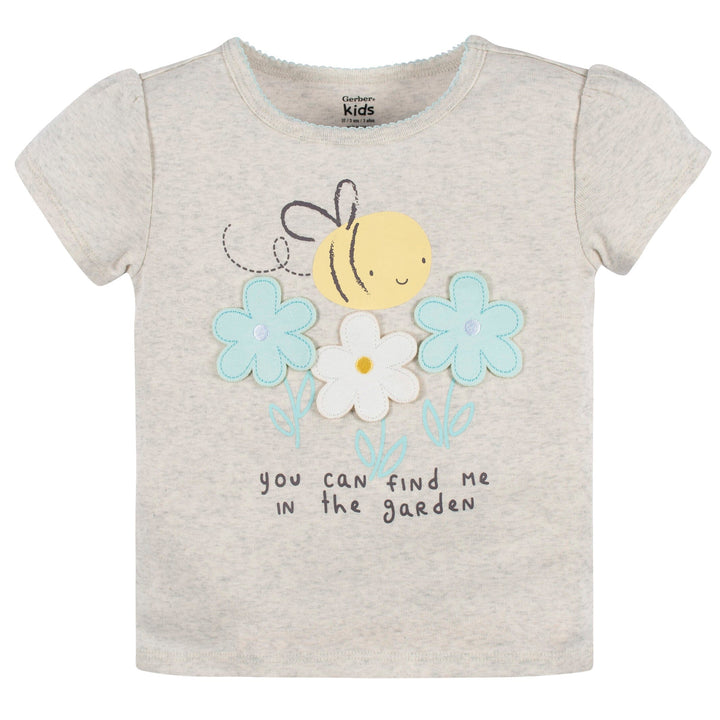 4-Piece Infant & Toddler Girls Bee Petals Tees, Skorts & Pants Set