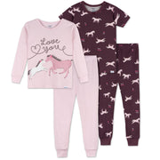 4-Piece Infant & Toddler Girls Horses Pajama Set sleepwear Gerber® 