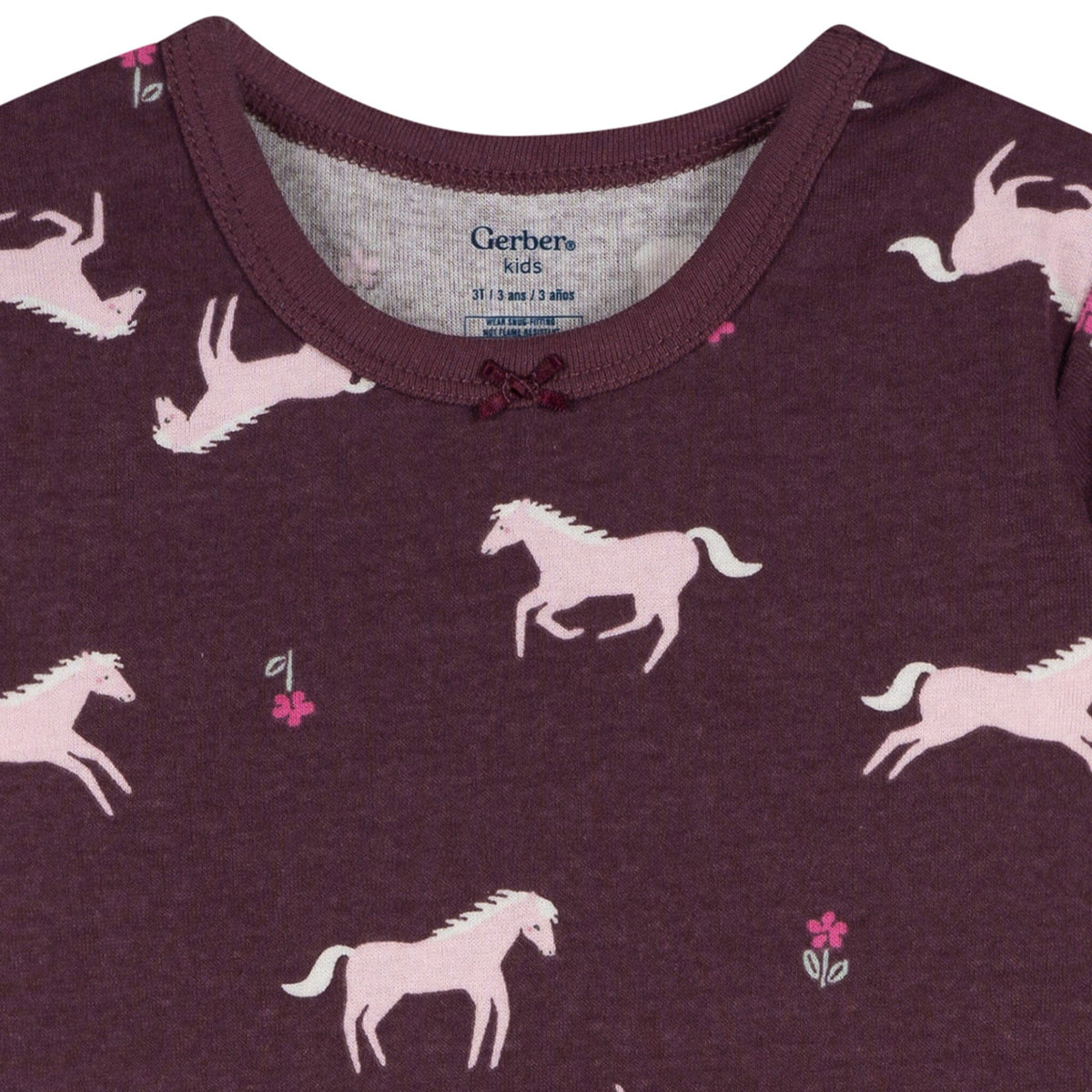 4-Piece Infant & Toddler Girls Horses Pajama Set sleepwear Gerber® 