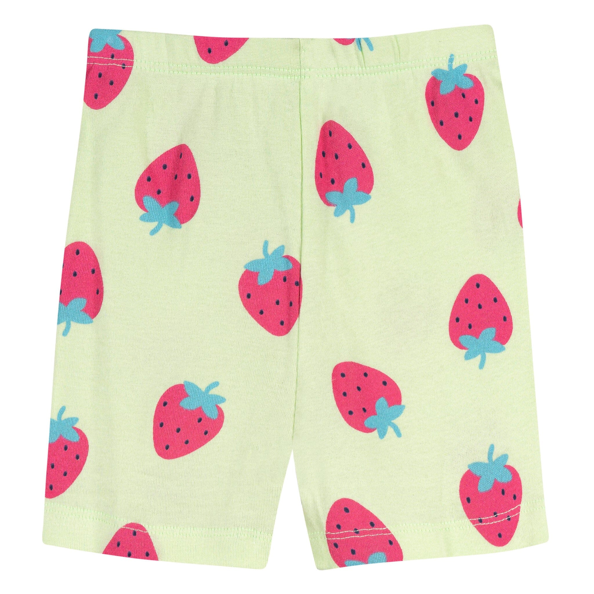 4-Piece Infant & Toddler Girls Pink and Green Strawberries Cotton Pajama Short Set sleepwear Gerber® 