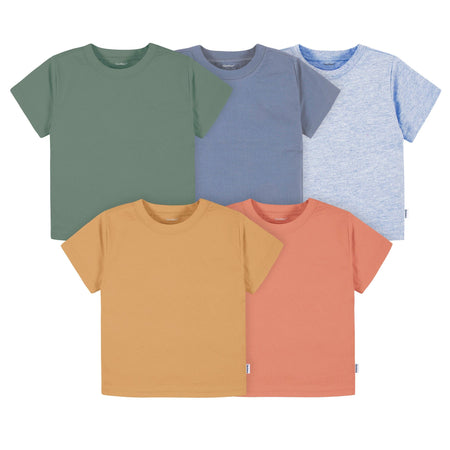 5-Pack Infant & Toddler Earth Tones Short Sleeve T-Shirts