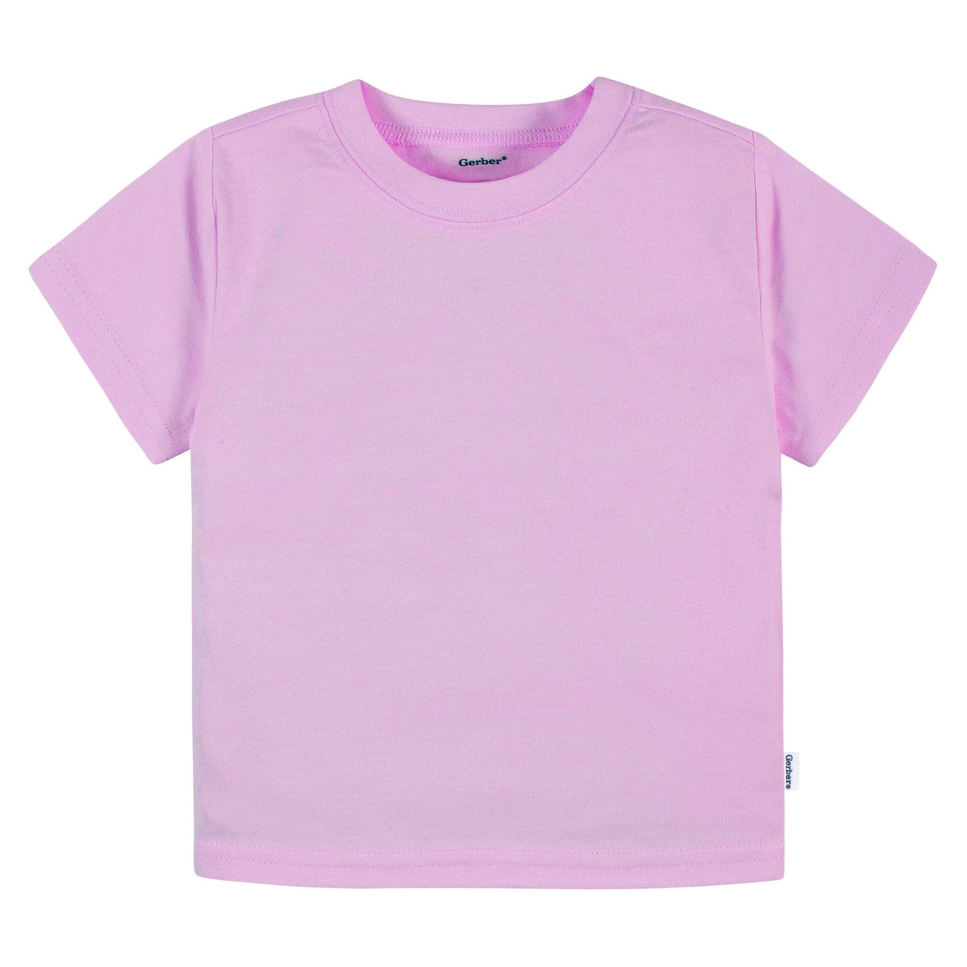 5-Pack Baby & Toddler Girls Bright Rainbow Short Sleeve T-Shirts Tops Gerber® 