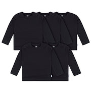 5-Pack Baby & Toddler Black Premium Long Sleeve T-Shirts