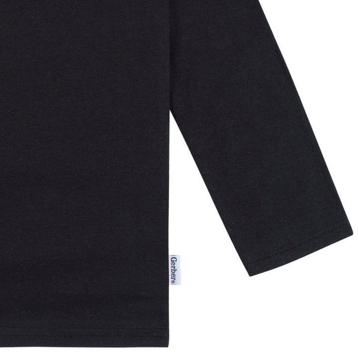 5-Pack Baby & Toddler Black Premium Long Sleeve T-Shirts