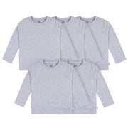 5-Pack Baby & Toddler Grey Heather Premium Long Sleeve T-Shirts