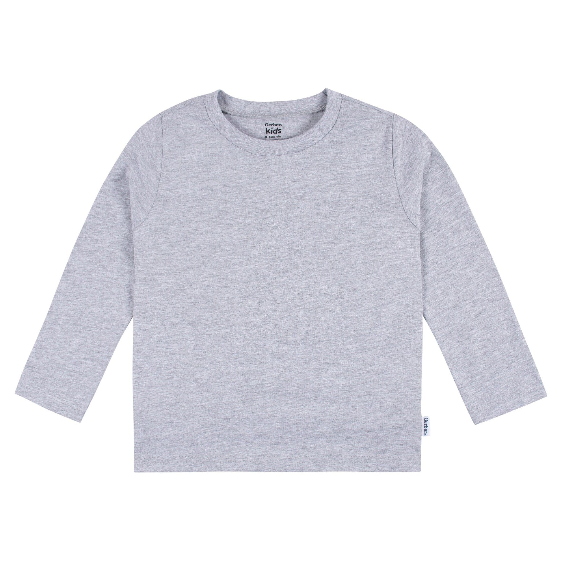 5-Pack Baby & Toddler Grey Heather Premium Long Sleeve T-Shirts