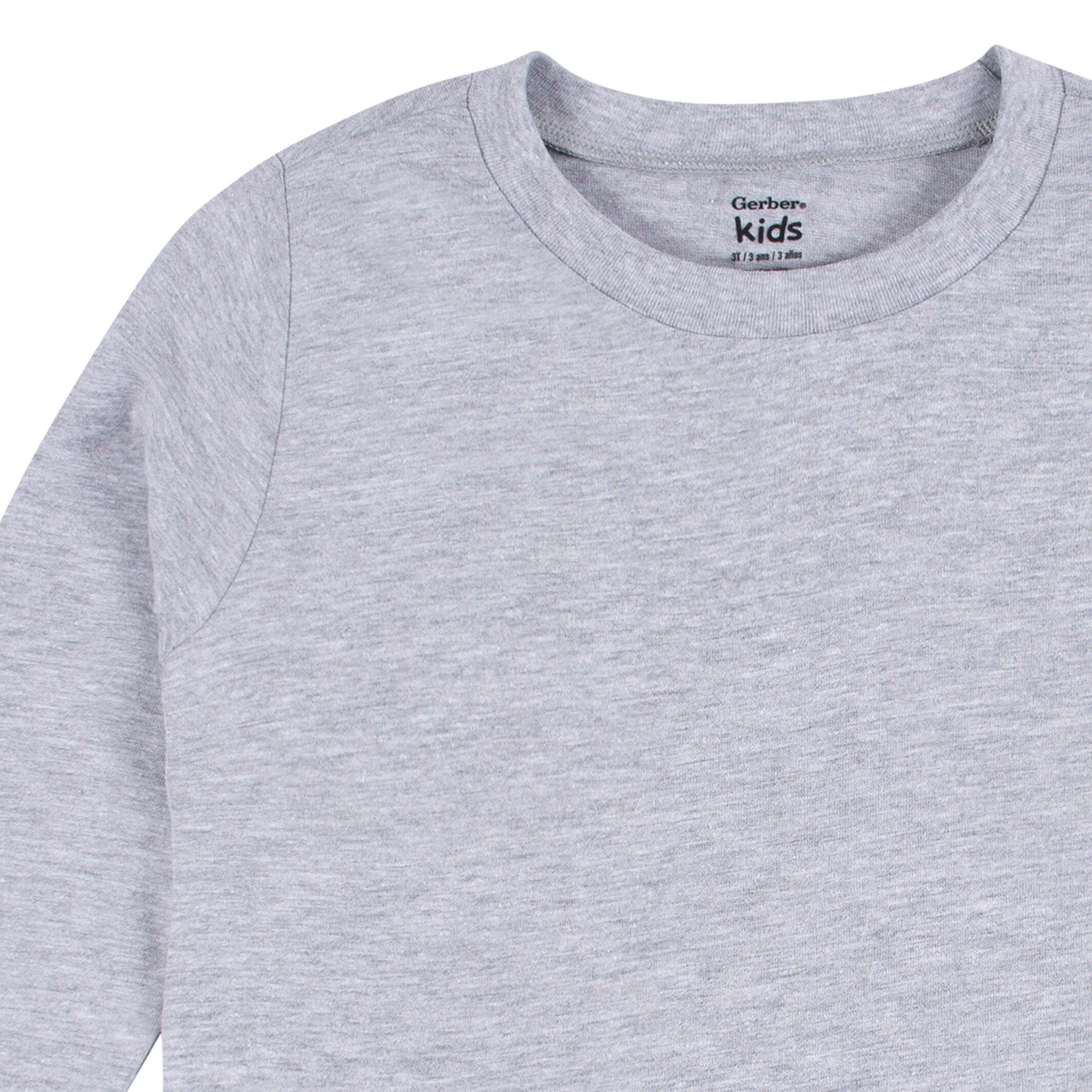 5-Pack Baby & Toddler Grey Heather Premium Long Sleeve T-Shirts