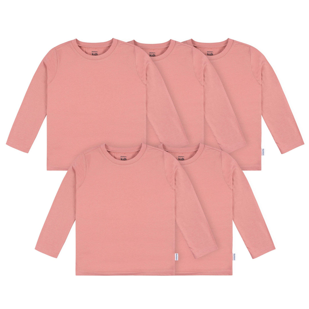 5-Pack Baby & Toddler Mauve Pink Premium Long Sleeve T-Shirts