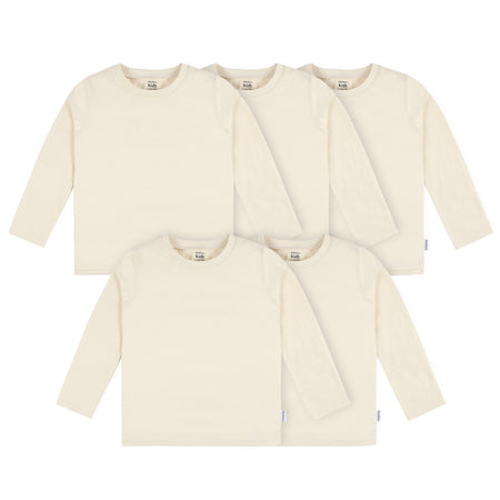5-Pack Baby & Toddler Natural Long Sleeve Tees