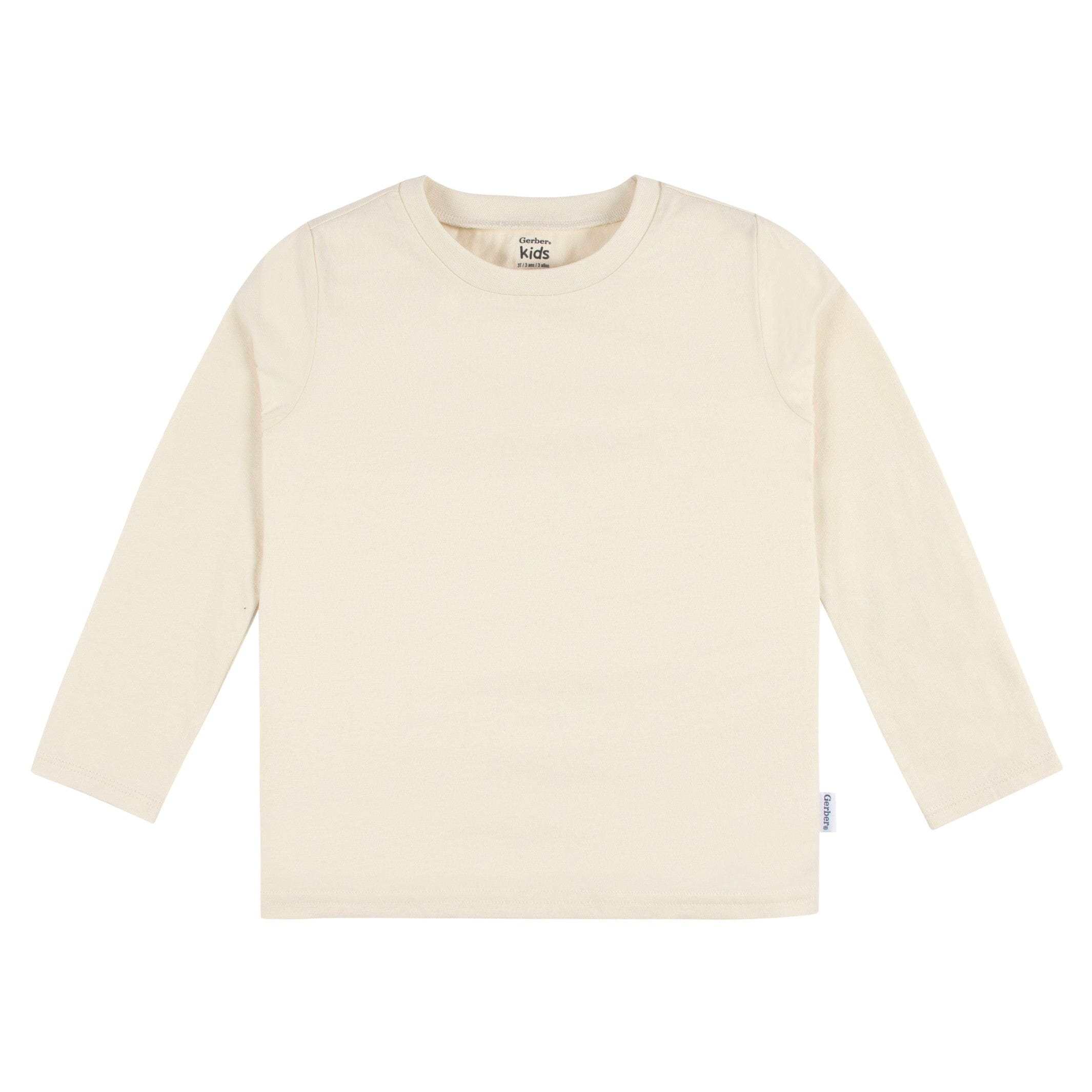 5-Pack Baby & Toddler Natural Premium Long Sleeve T-Shirts