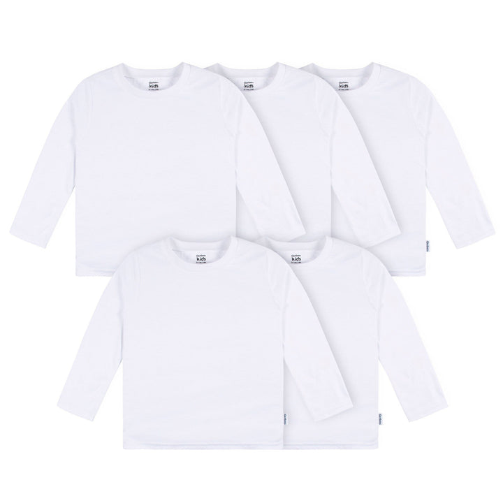 5-Pack Baby & Toddler White Premium Long Sleeve T-Shirts