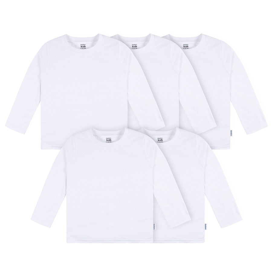 5-Pack Baby & Toddler White Premium Long Sleeve T-Shirts
