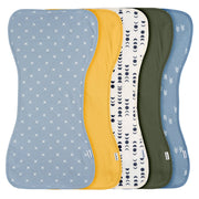 5-Pack Baby Boys Blue Gold Burpcloth