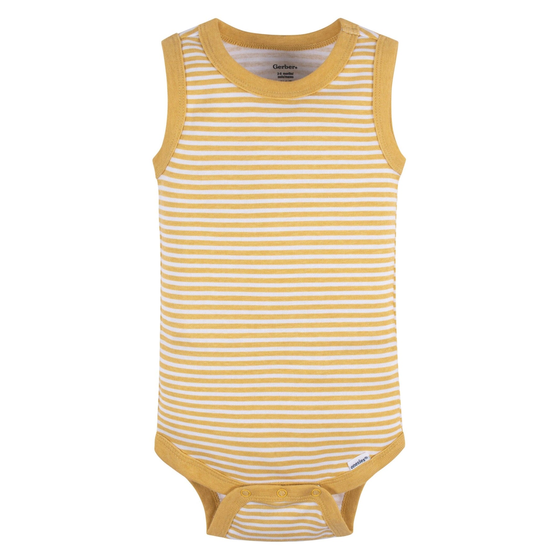Babyhug 100% Cotton Knit Sleeveless Onesies with Alphabet Print & Stripes Pack of 3 - Light Green & Blue