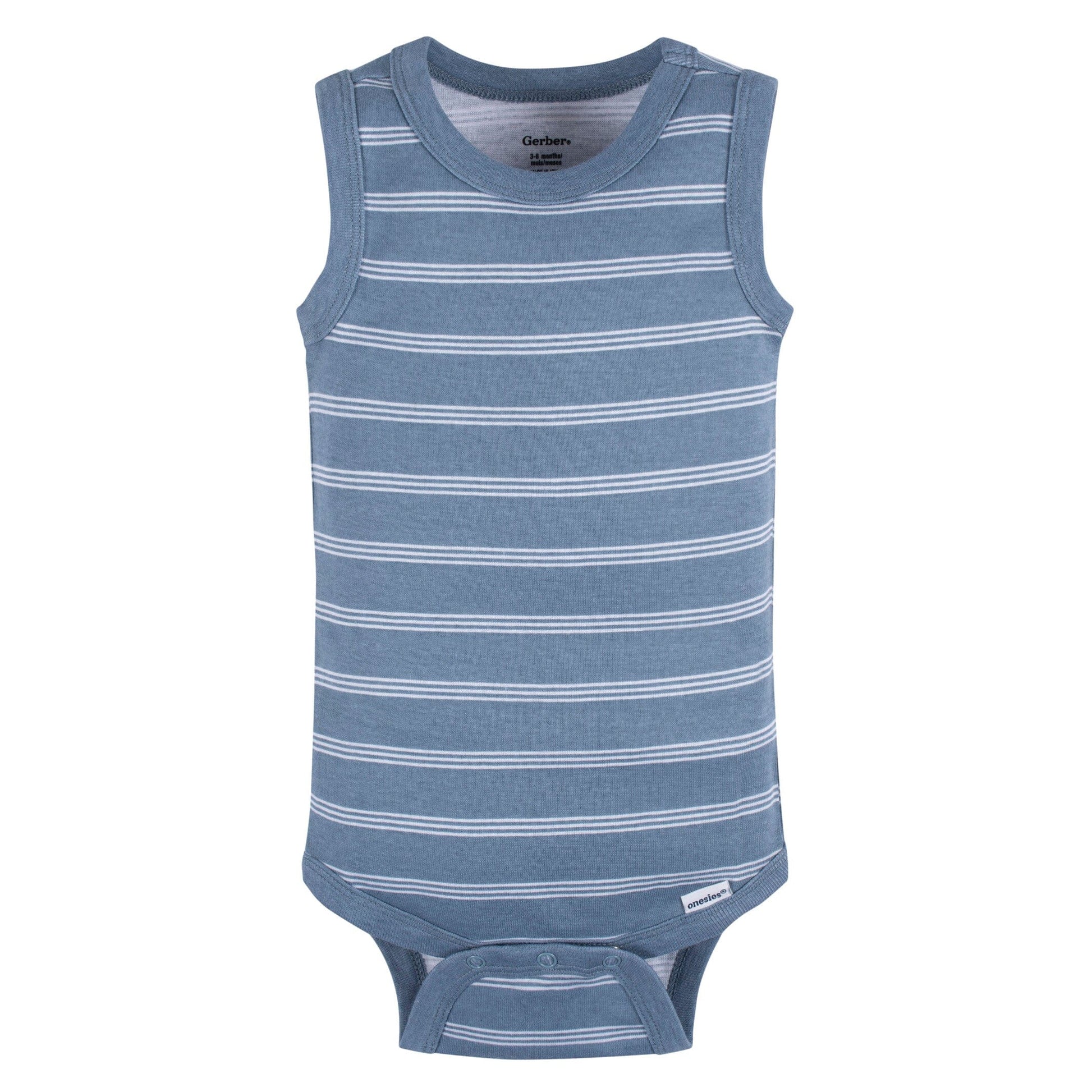 5-Pack Baby Boys Blue Stripe Sleeveless Onesies® Bodysuits