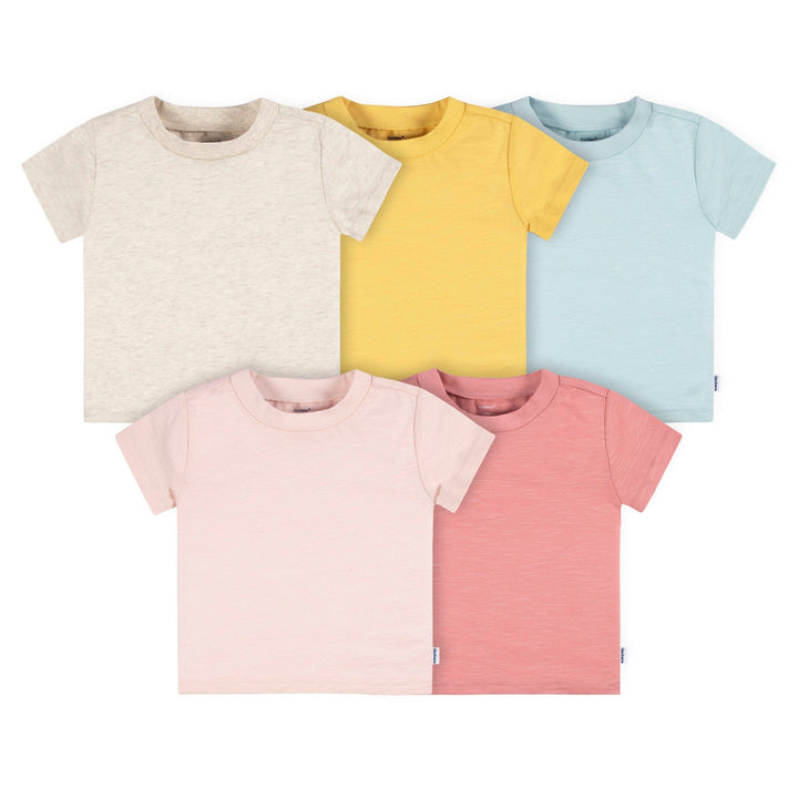 5-Pack Baby Neutral Pink Green Short Sleeve Tees – Gerber