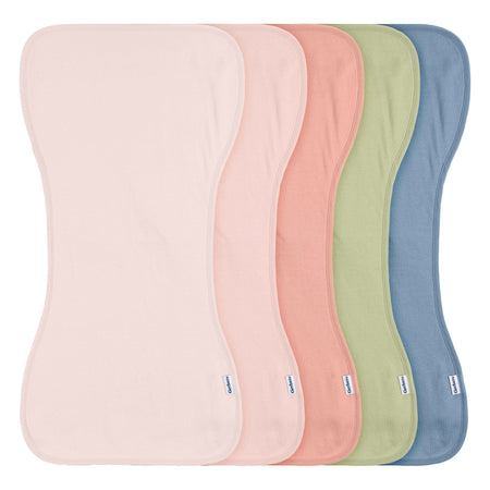 5-Pack Baby Girls Pink & Blue Jersey Burp Cloths