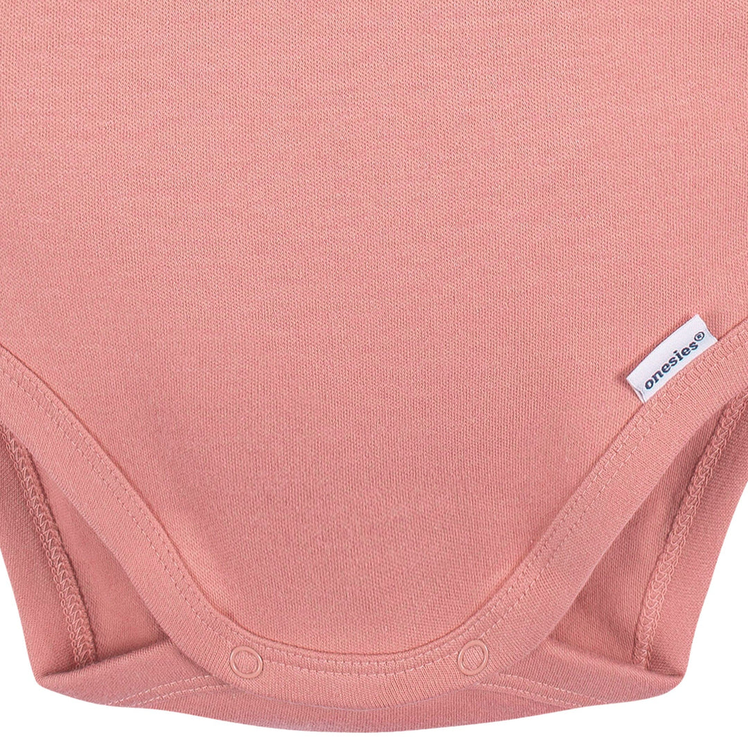 5-Pack Baby Mauve Pink Premium Long Sleeve Lap Shoulder Onesies® Bodysuits