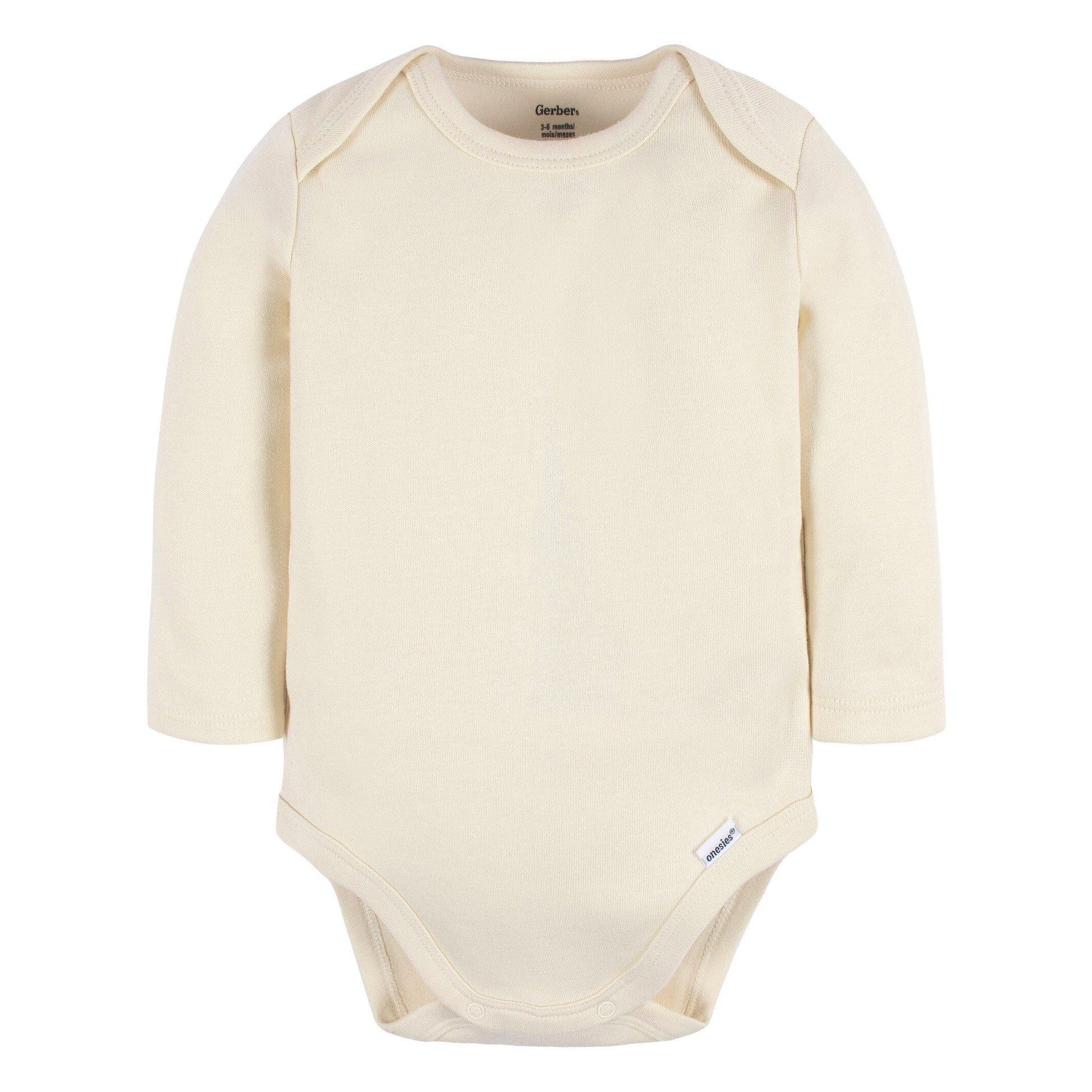 5-Pack Baby Natural Premium Long Sleeve Lap Shoulder Onesies® Bodysuits