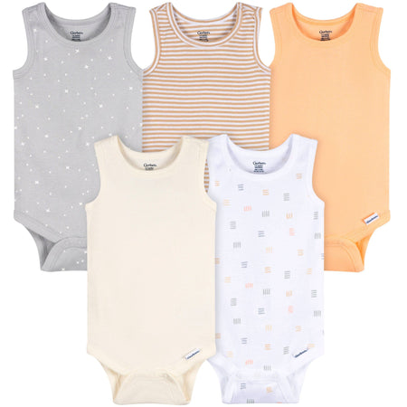 5-Pack Baby Neutral Earthy Neutrals Sleeveless Bodysuits