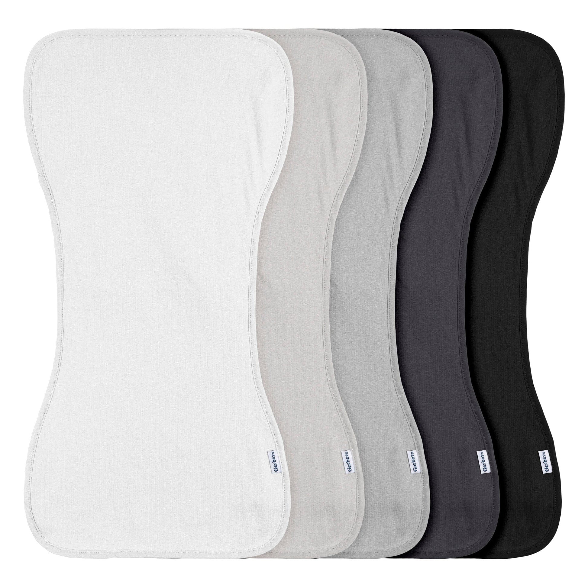 5-Pack Baby Neutral White Black Burpcloth