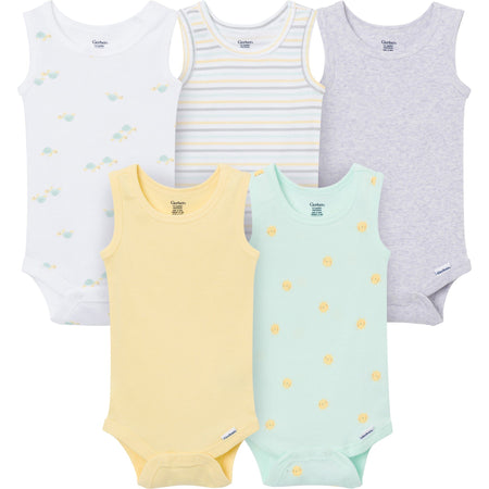 5-Pack Baby Neutral Yellow Sunshine Sleeveless Bodysuits