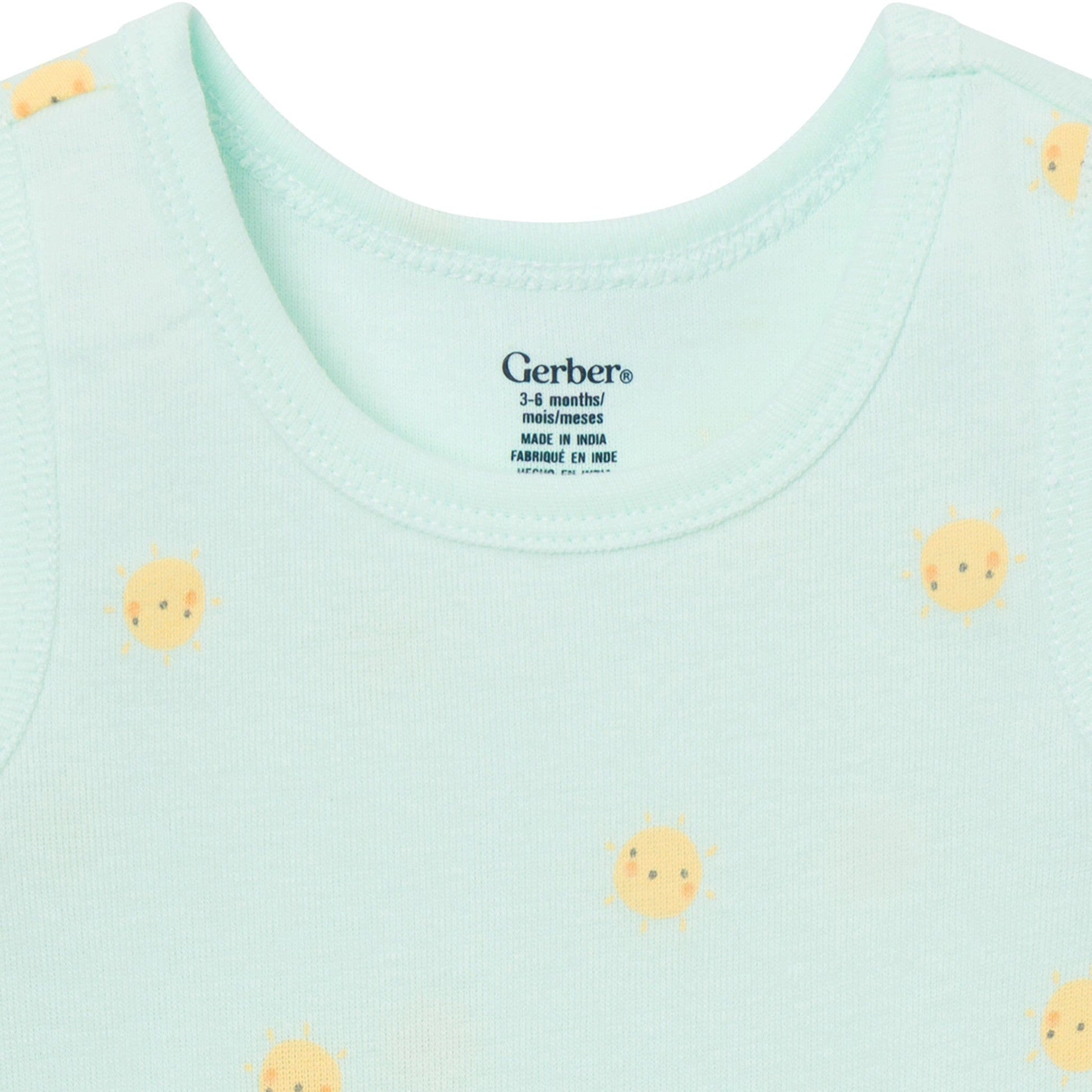 5-Pack Baby Neutral Yellow Sunshine Sleeveless Bodysuits onesies Gerber® 