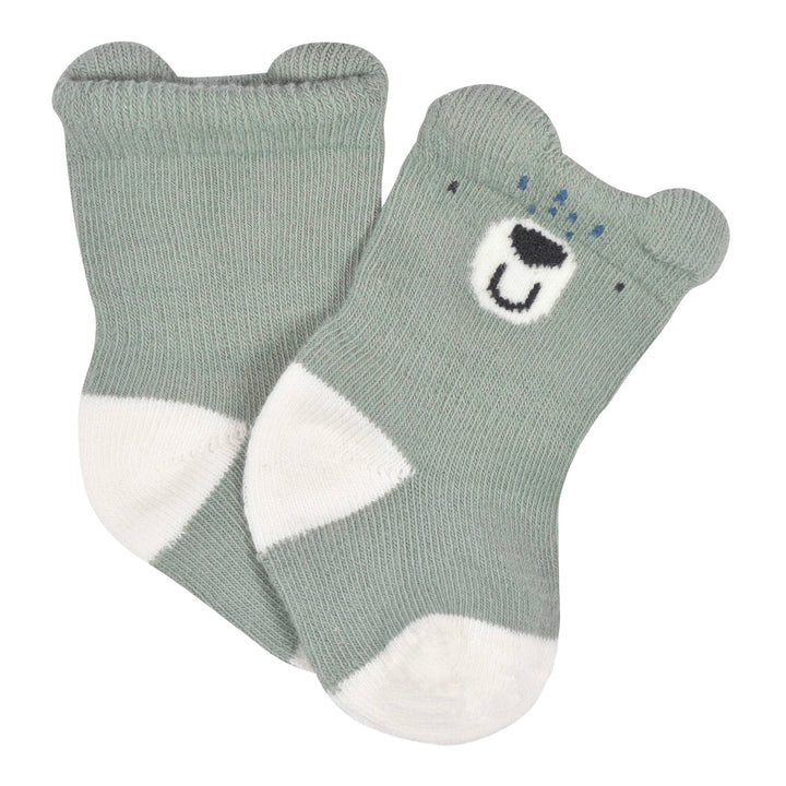 6- Baby Boys Bear Wiggle Proof® Socks