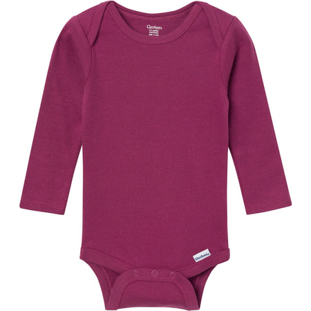 6-Pack Baby Girls Pink, Purple and Green Long Sleeve Bodysuits
