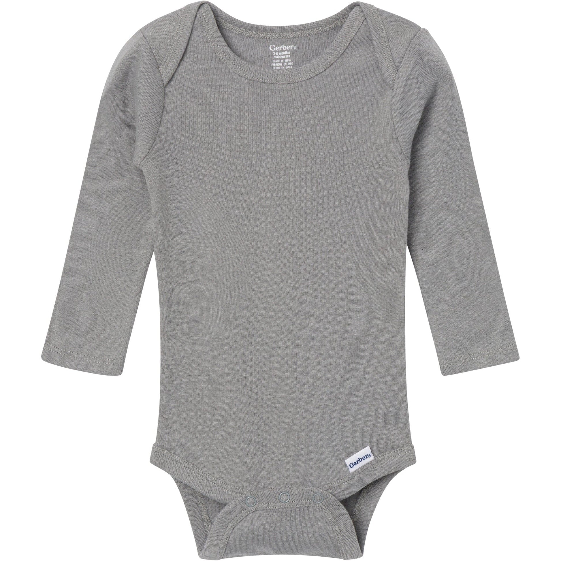 6-Pack Baby Neutral Gray, Black and Brown Long Sleeve Bodysuits onesies Gerber® 