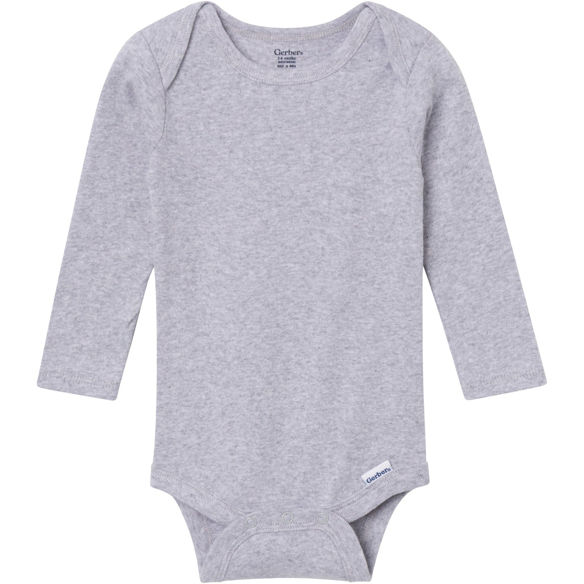 6-Pack Baby Neutral Gray, Black and Brown Long Sleeve Bodysuits onesies Gerber® 