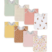 8-Pack Baby Girls Multi Pink Lap Shoulder Bibs