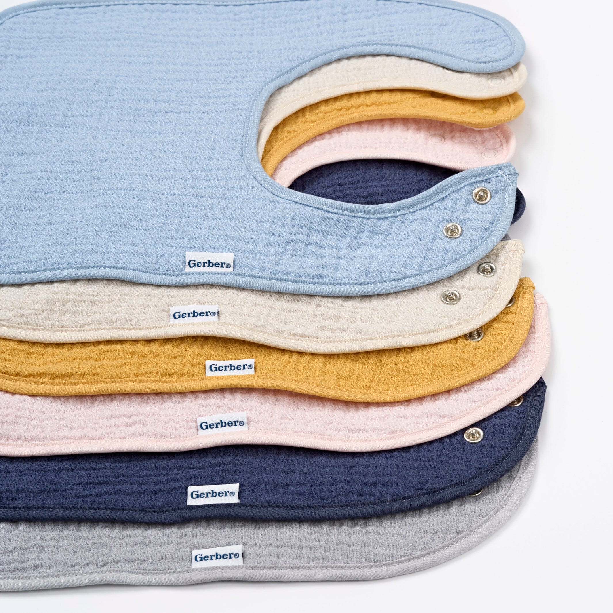 8-Pack Baby Neutral Multi Green Orange Drooling Bibs