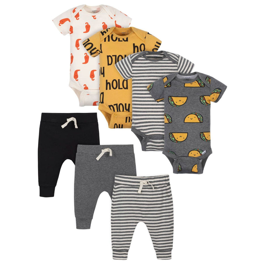 7-Piece Baby Boys Taco Onesies® Bodysuits and Pants Gift Set