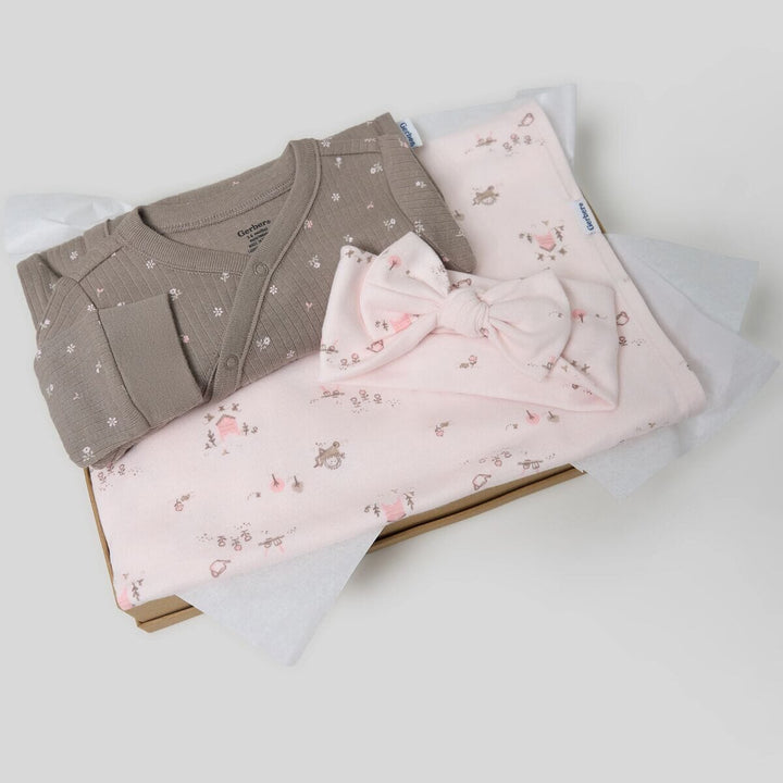 3-Piece Baby Girls Garden Sleep Starters Gift Set sleepwear Gerber® 