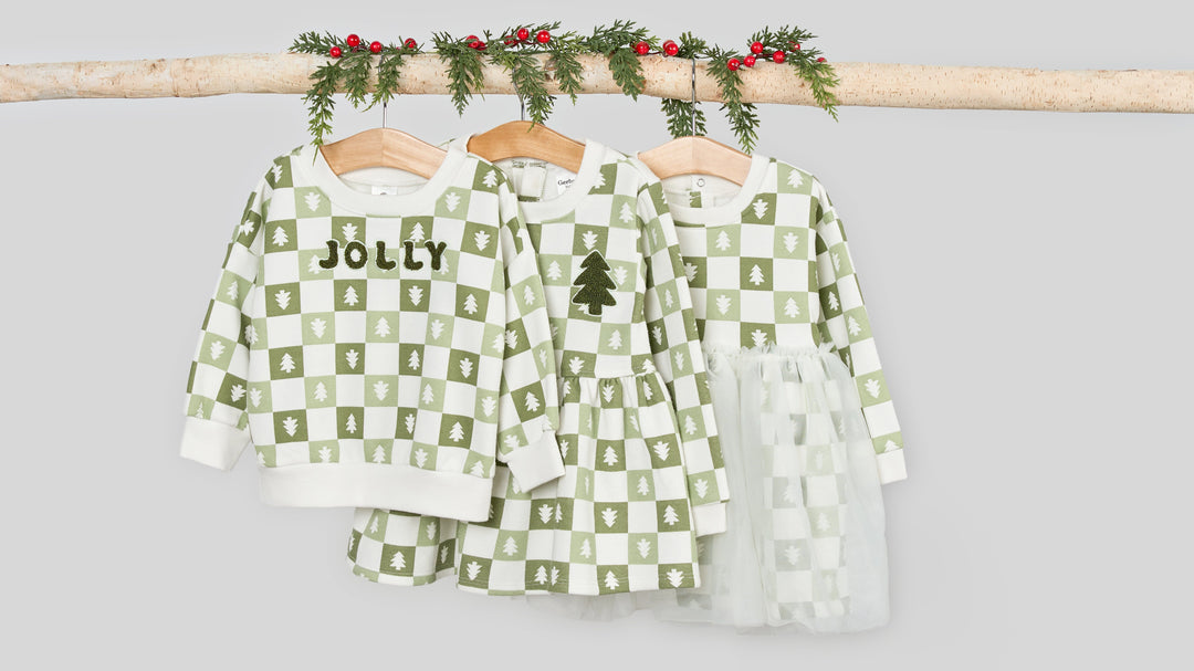 2-Piece Baby Boys Green Trees Sweatshirt and Pant Set