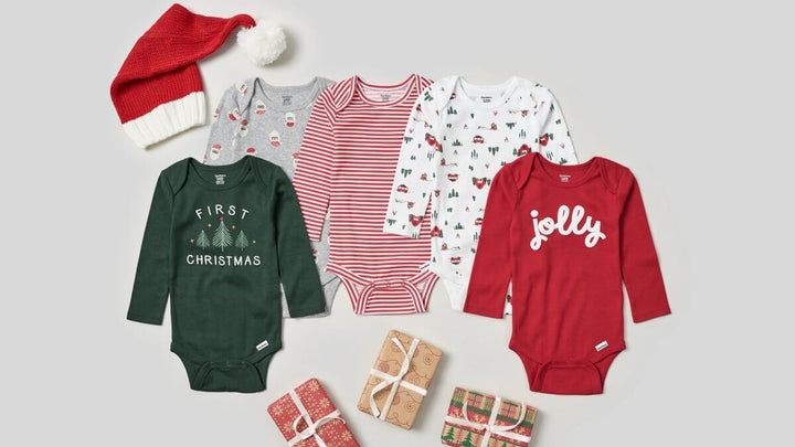 3-Pack Baby Neutral First Christmas Long Sleeve Onesies® Bodysuits onesies Gerber® 