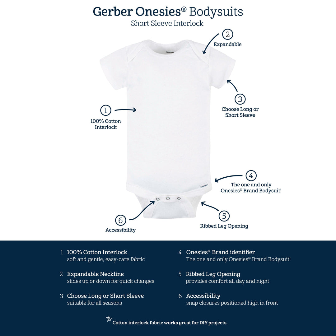 5-Pack Baby White Premium Long Sleeve Onesies® Bodysuits