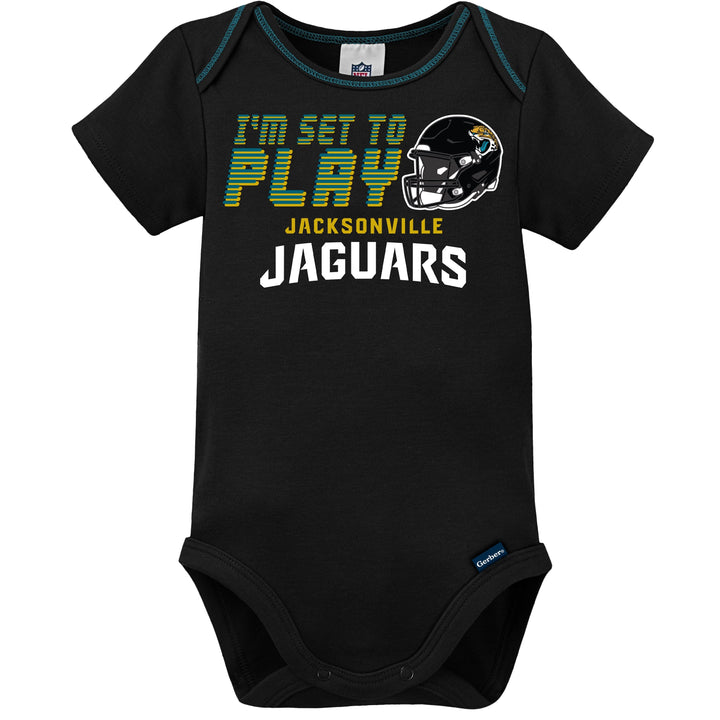 3-Pack Baby Boys Jaguars Short Sleeve Bodysuits