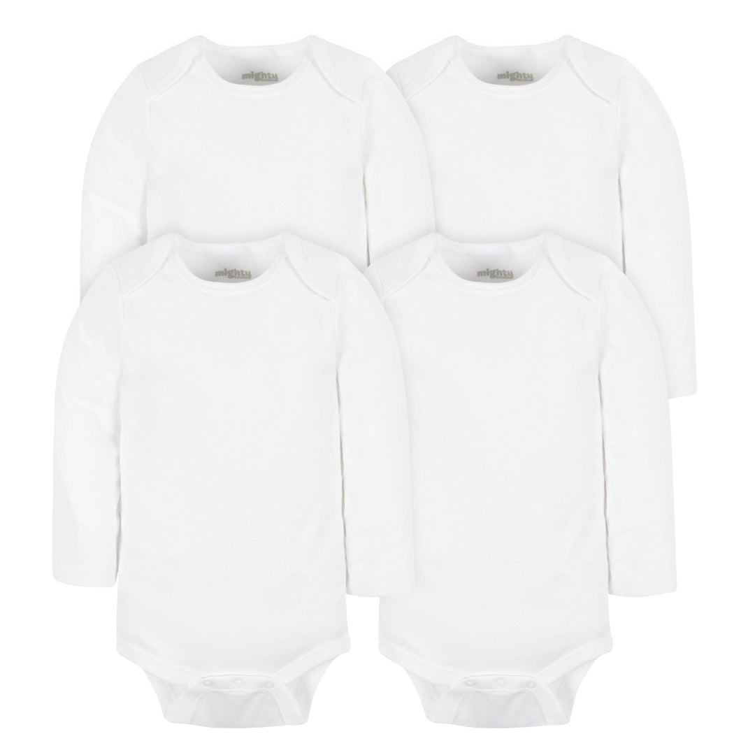 4-Pack Baby Neutral White Long Sleeve Bodysuits – Gerber Childrenswear