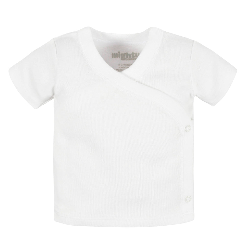 3-Pack Baby Neutral White Short Sleeve Side Snap Tee
