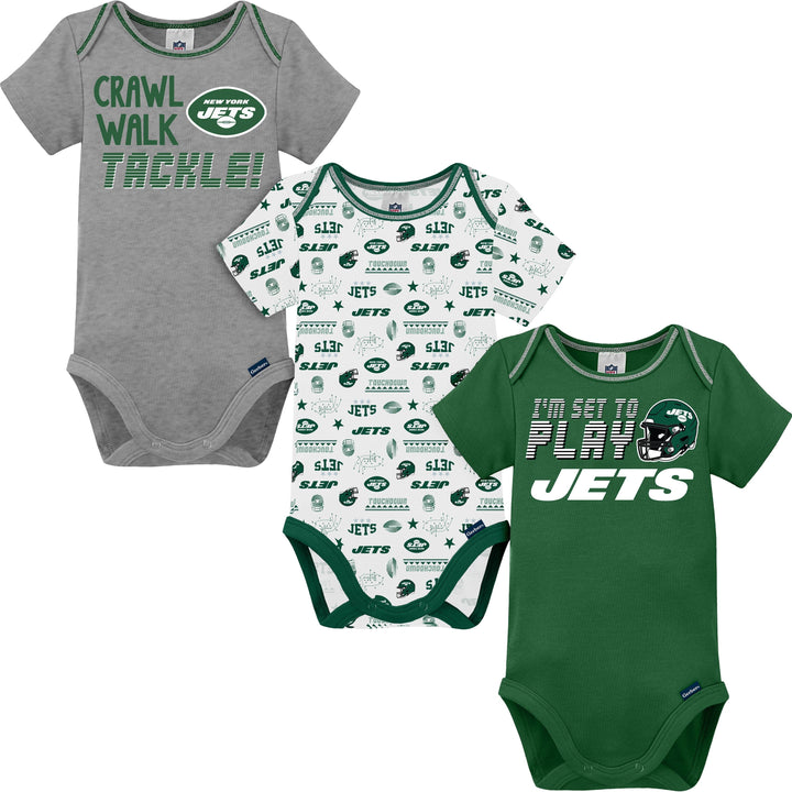3-Pack Baby Boys Jets Short Sleeve Bodysuits