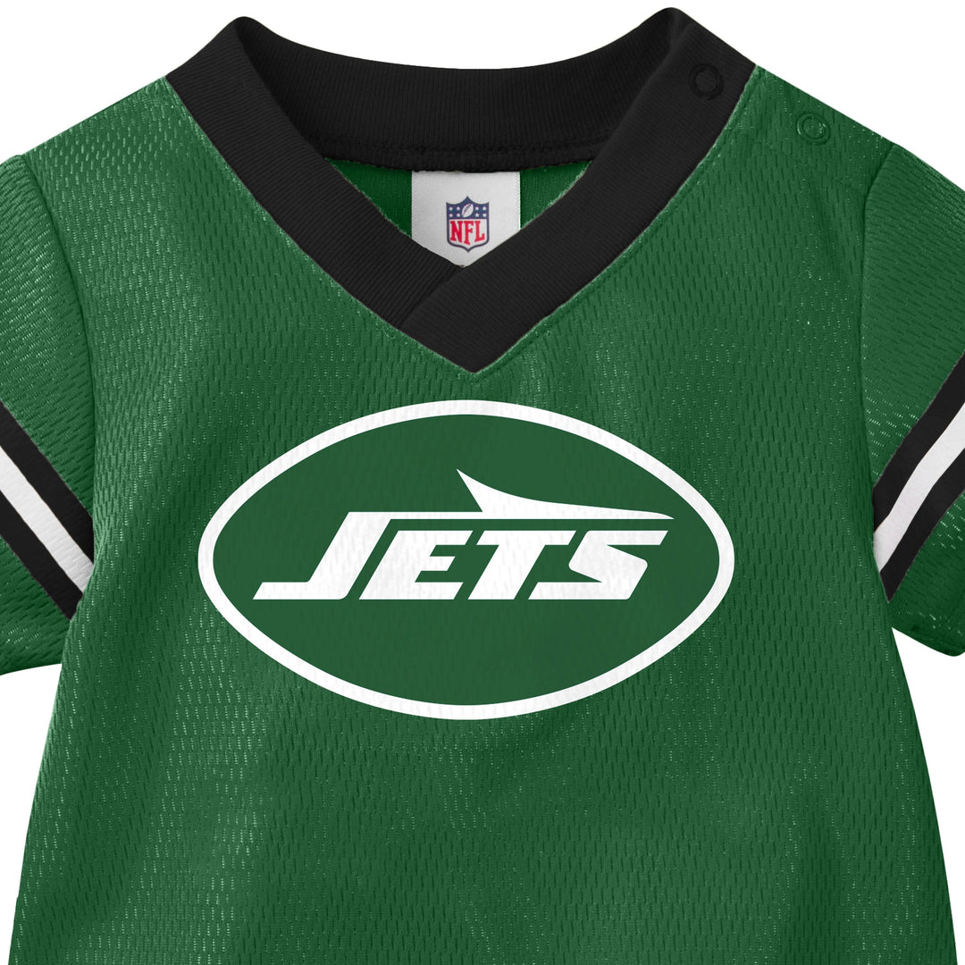 Green sports jersey with 'JETS' logo and NFL logo on a white background